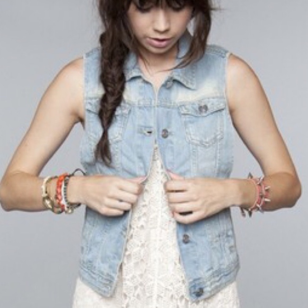 Brandy Melville denim distressed vest